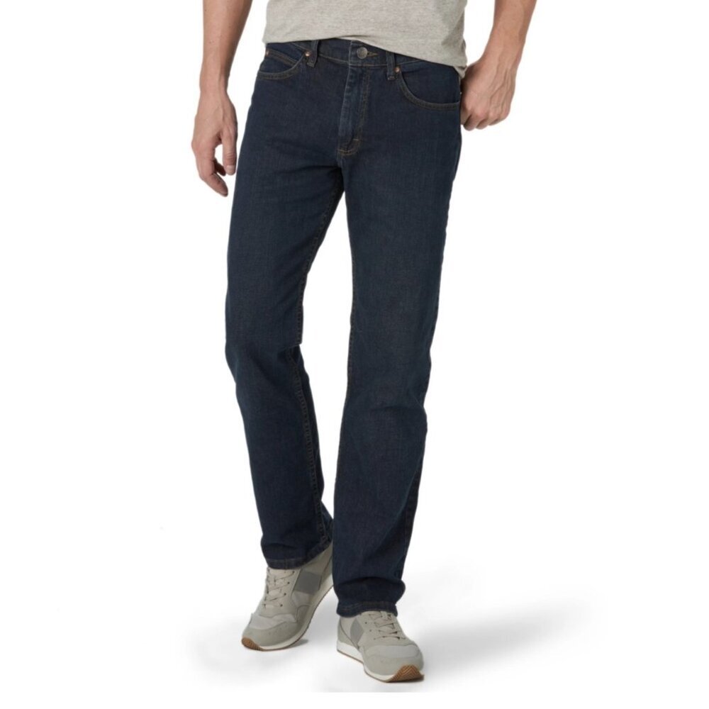 Lee Mens Regular Straight Fit Dark Wash Jeans 36x29 Mcclane Denim Classic Style